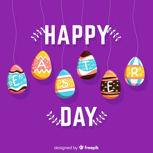 Free Vector flat happy easter day background