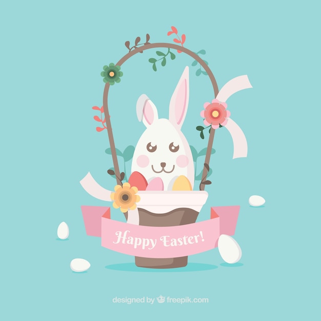 Free Vector flat happy easter day bakground