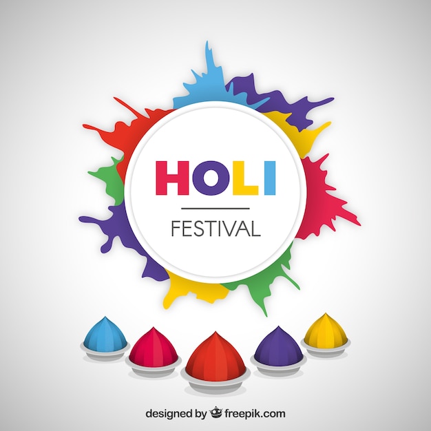 flat happy holi background