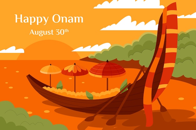 Free Vector flat happy onam background