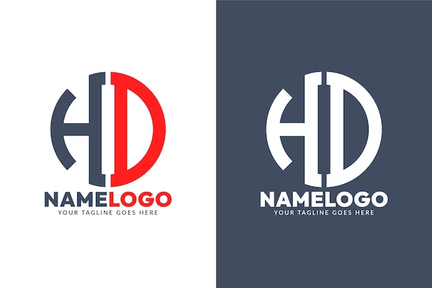 Free Vector flat hd monogram logo template