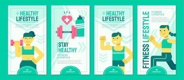 Flat health and fitness story collection