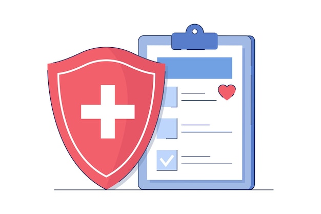 Flat health insurance claim form and protective shield