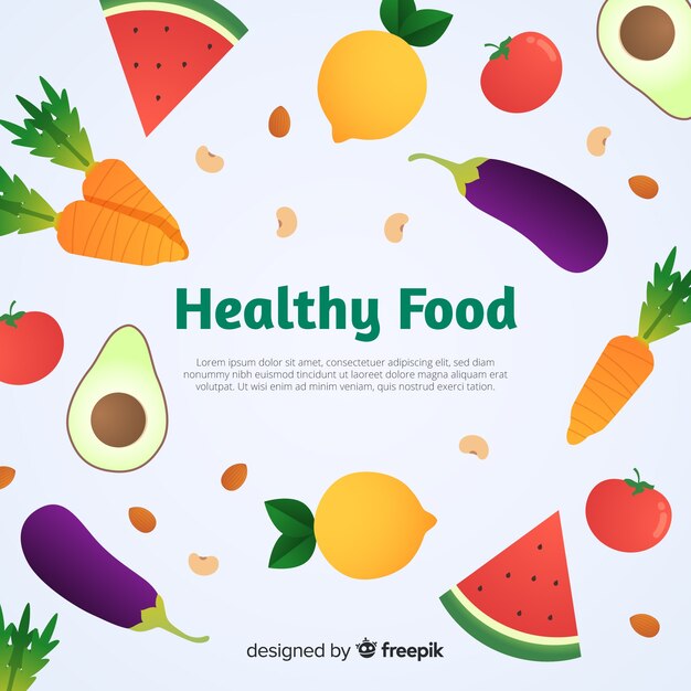 Flat healthy food background