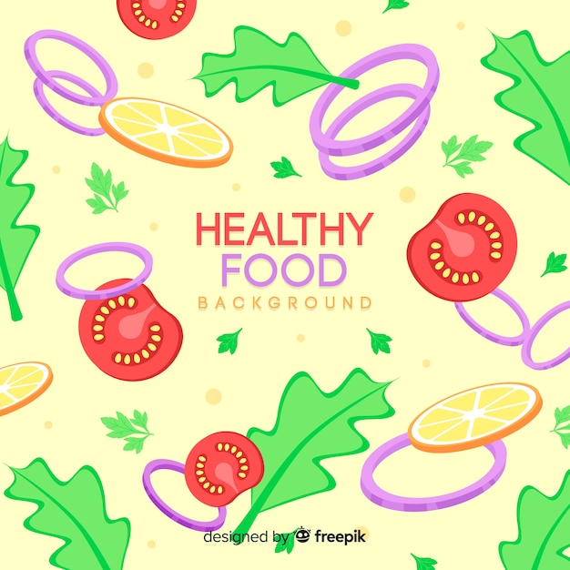 Free Vector flat healthy food background