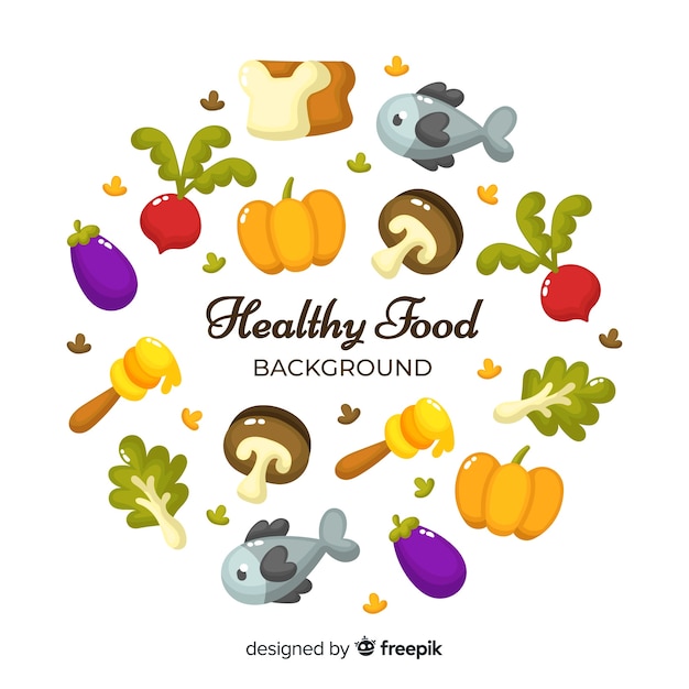 Flat healthy food background