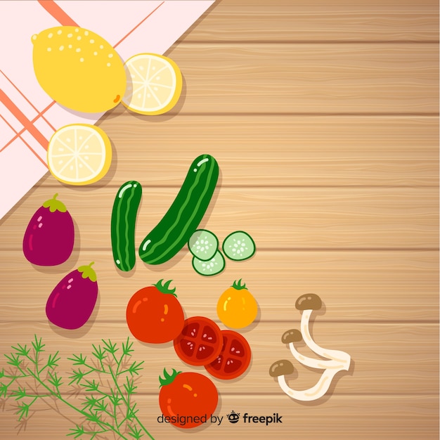 Free Vector flat healthy food background