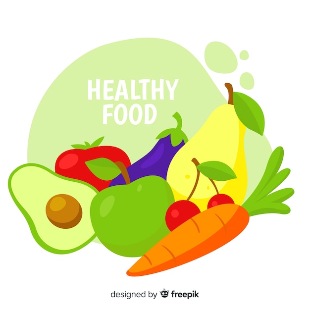 Flat healthy food background