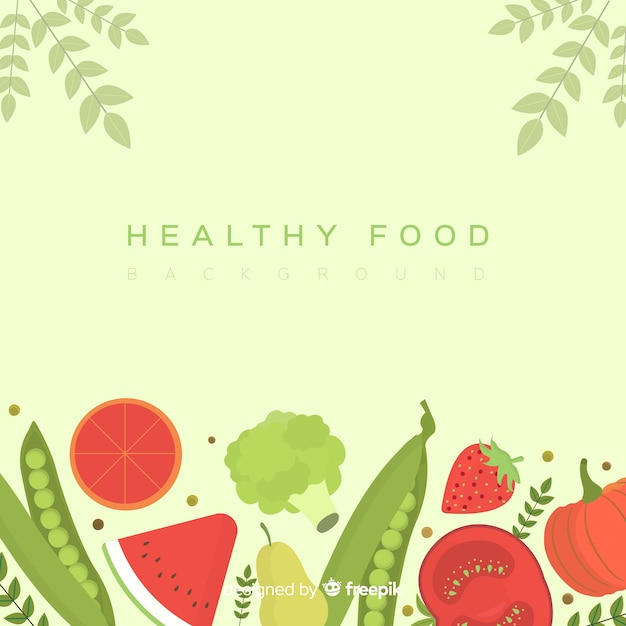 Free Vector flat healthy food background