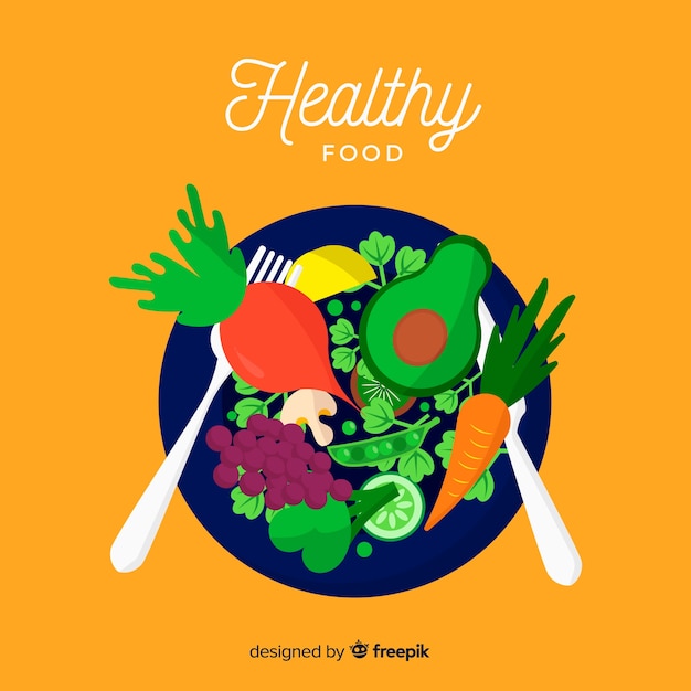 Flat healthy food background