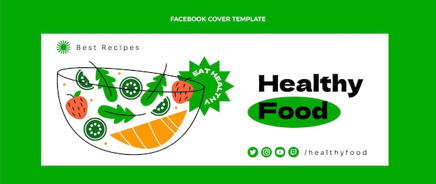 Flat healthy food facebook cover