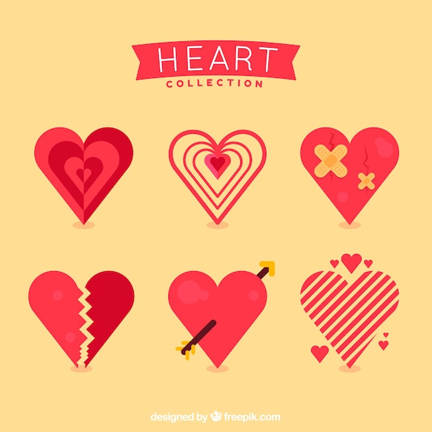 Free Vector flat heart collection