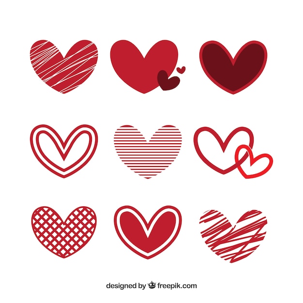 Free Vector flat heart collection