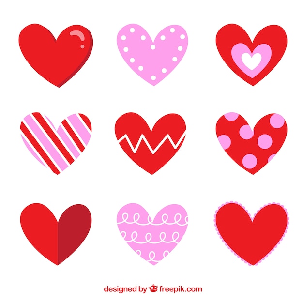 Free Vector flat heart collection