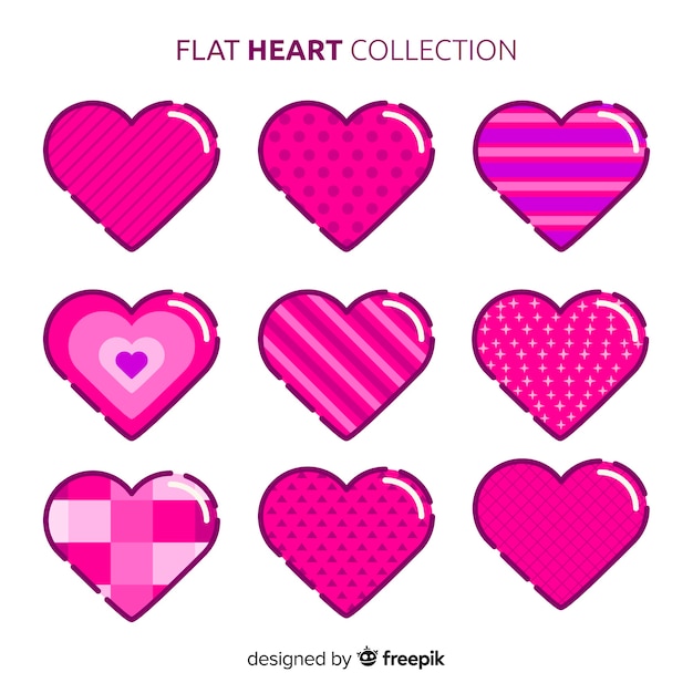 Free Vector flat heart collection