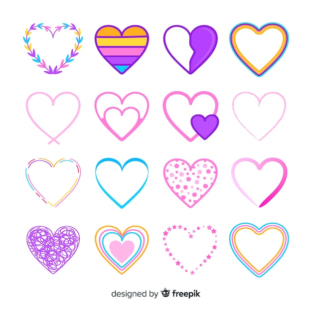 Free Vector flat heart collection