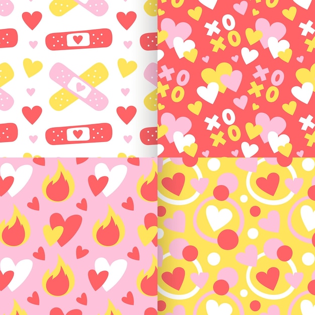 Flat heart pattern collection