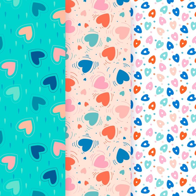 Flat heart pattern collection