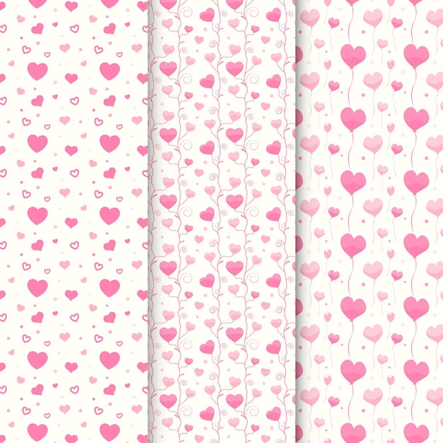 Flat heart pattern collection