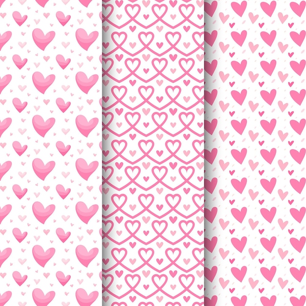 Flat heart pattern collection