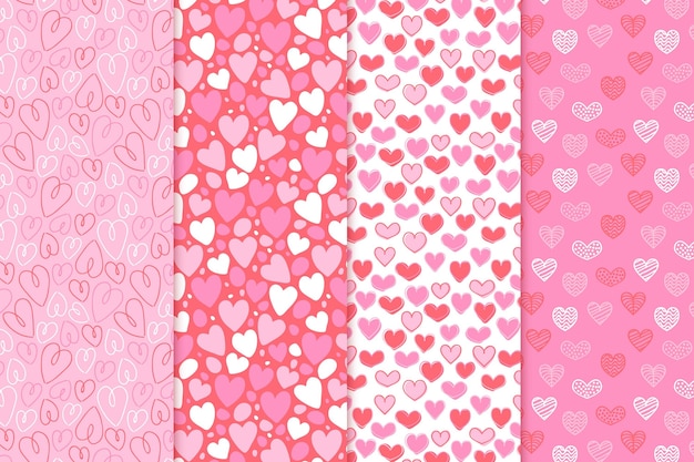 Flat heart pattern collection