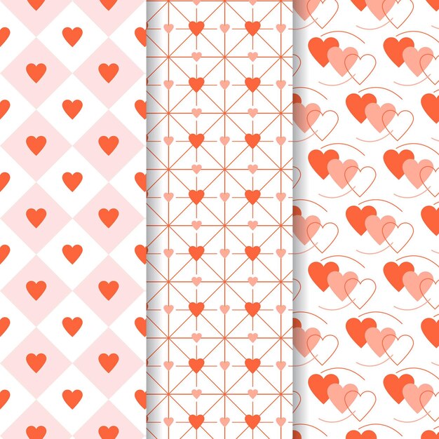 Flat heart pattern collection