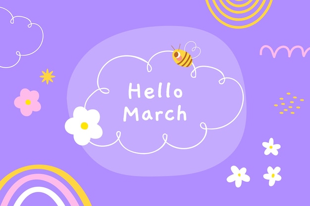 Flat hello april background