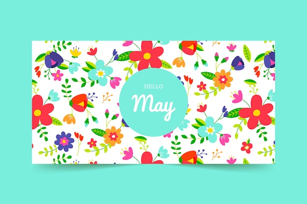 Free vector flat hello may background