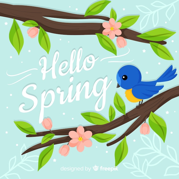 Free Vector flat hello spring background