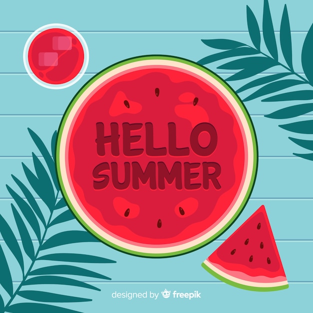 Flat hello summer background