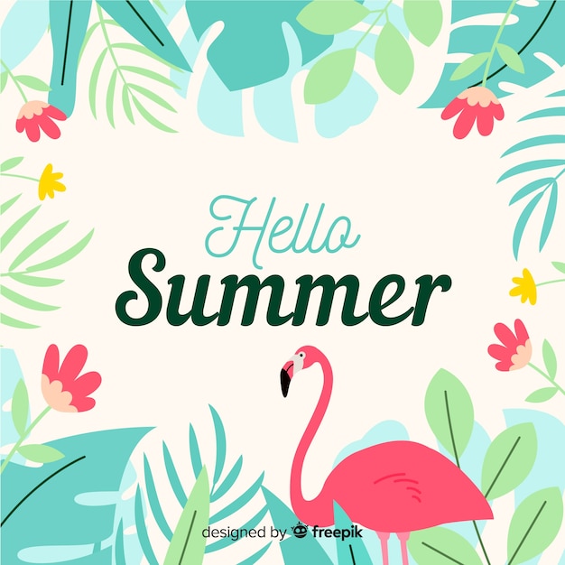 Flat hello summer background