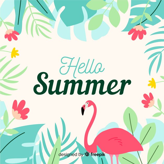 Flat hello summer background