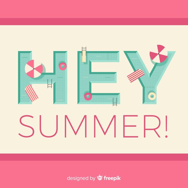 Flat hello summer background