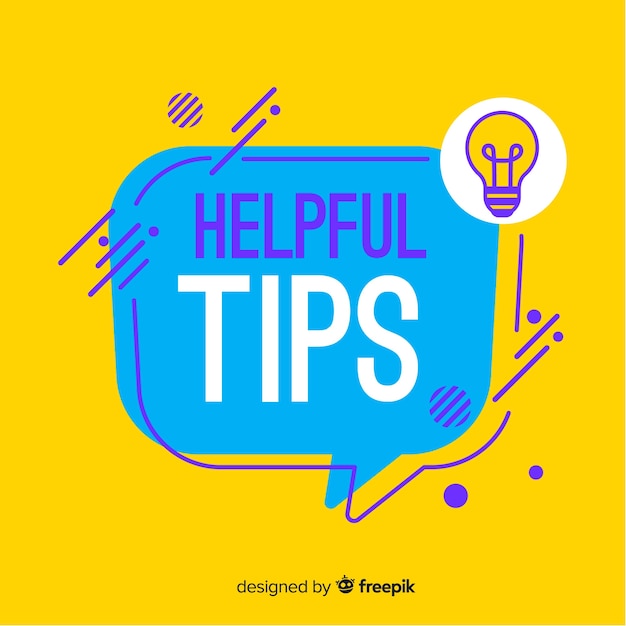 Flat helpful tip colorful background