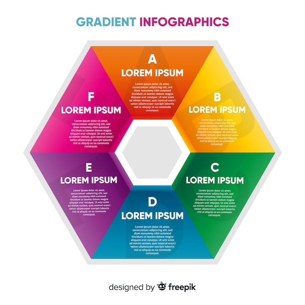 Flat hexagon infographic template