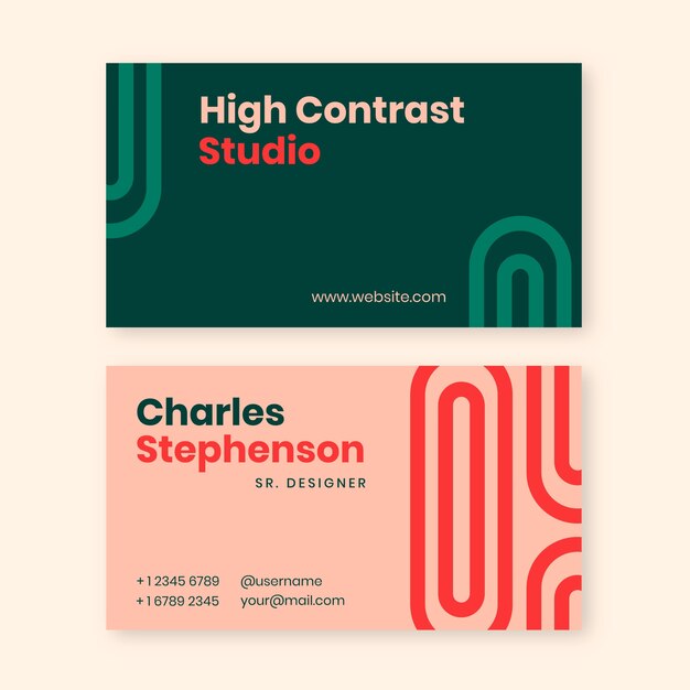 Flat high contrast business card