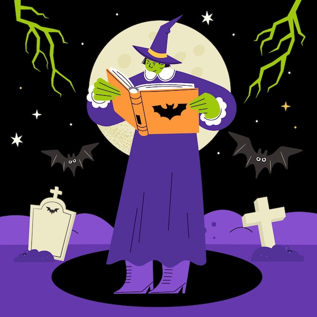 Flat hocus pocus illustration for halloween celebration