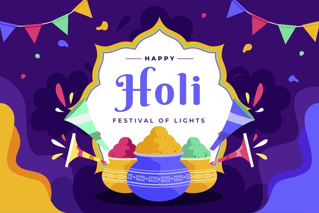 Flat holi background