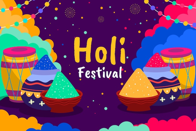 Flat holi background