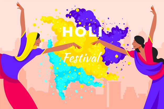 Flat holi background