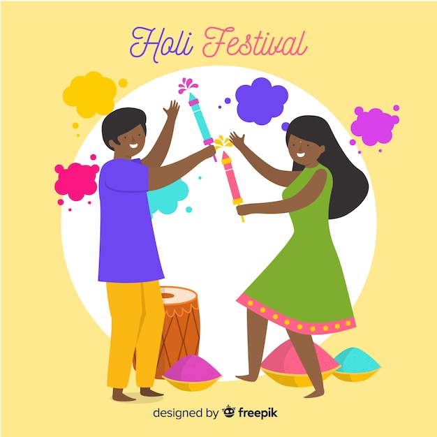 Flat holi festival background