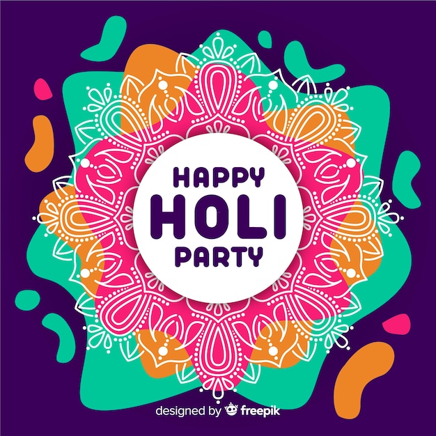 Free vector flat holi festival background