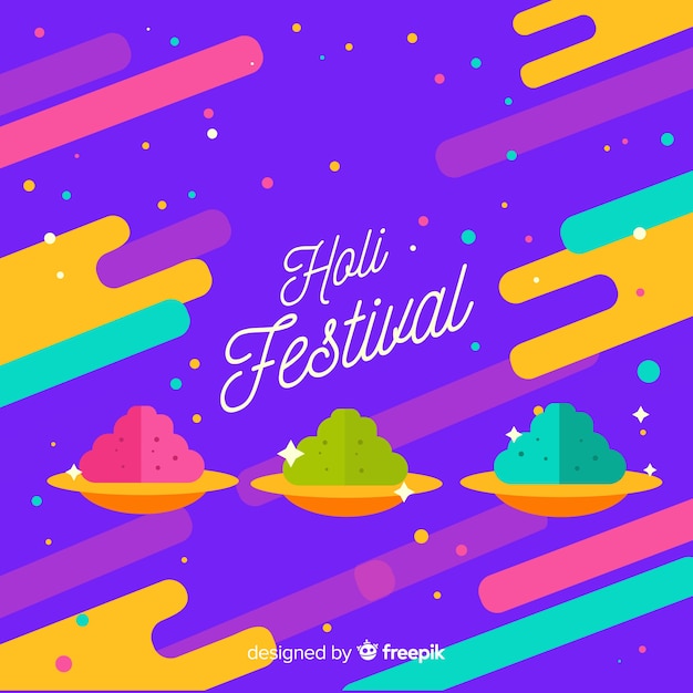 Flat holi festival background