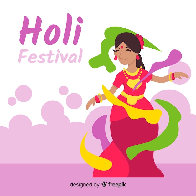 Flat holi festival background