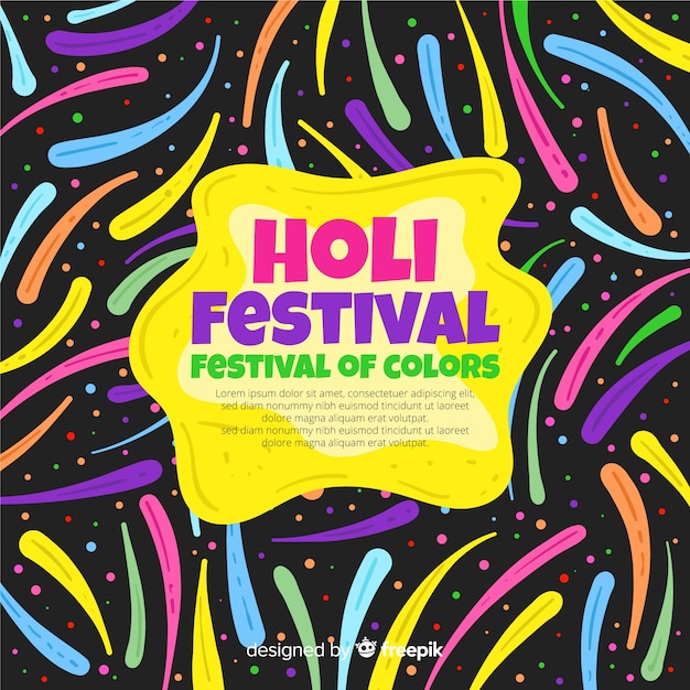 Free vector flat holi festival background