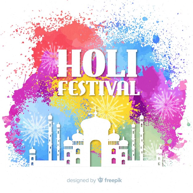 Flat holi festival background