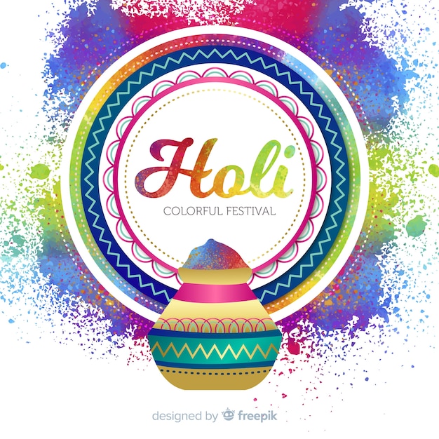 Free vector flat holi festival background