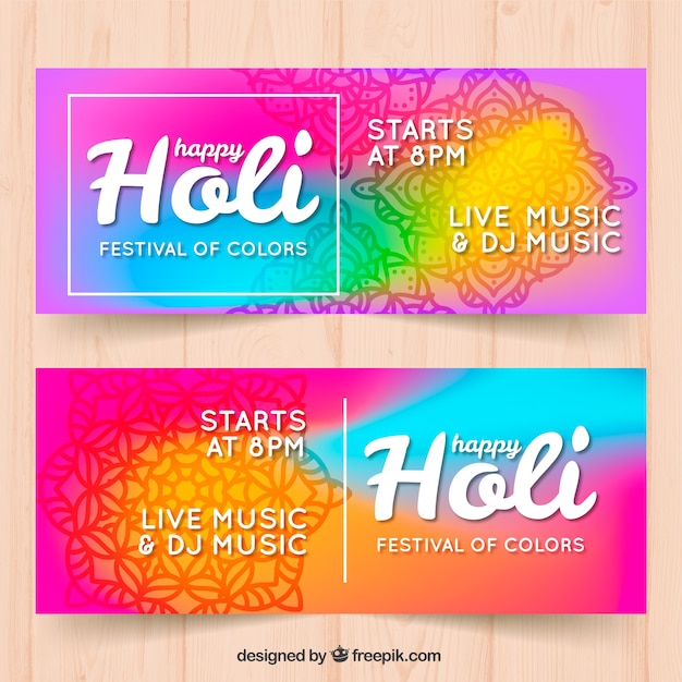 Free Vector flat holi festival banner