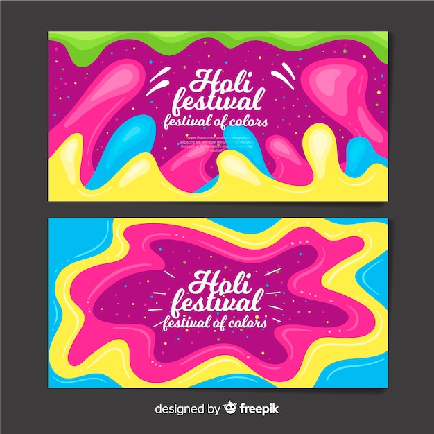 Free Vector flat holi festival banner