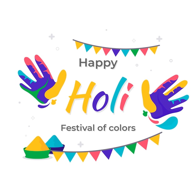 Flat holi festival illustration